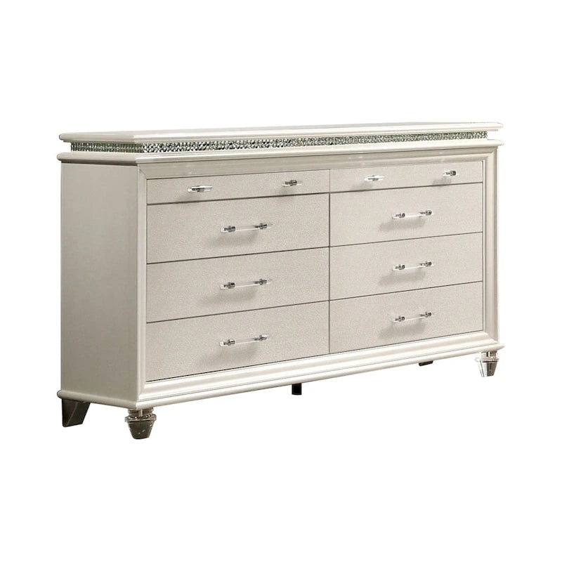 Xian Transitional White 2-piece Nightstand and Dresser Set by Furniture of America