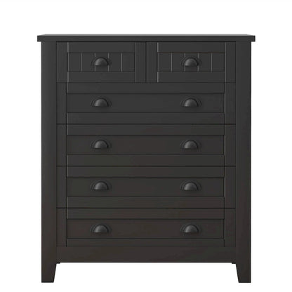 Drawer Dresser, Bedroom Storge Cabinet W/ Retro Shell-shaped Handle