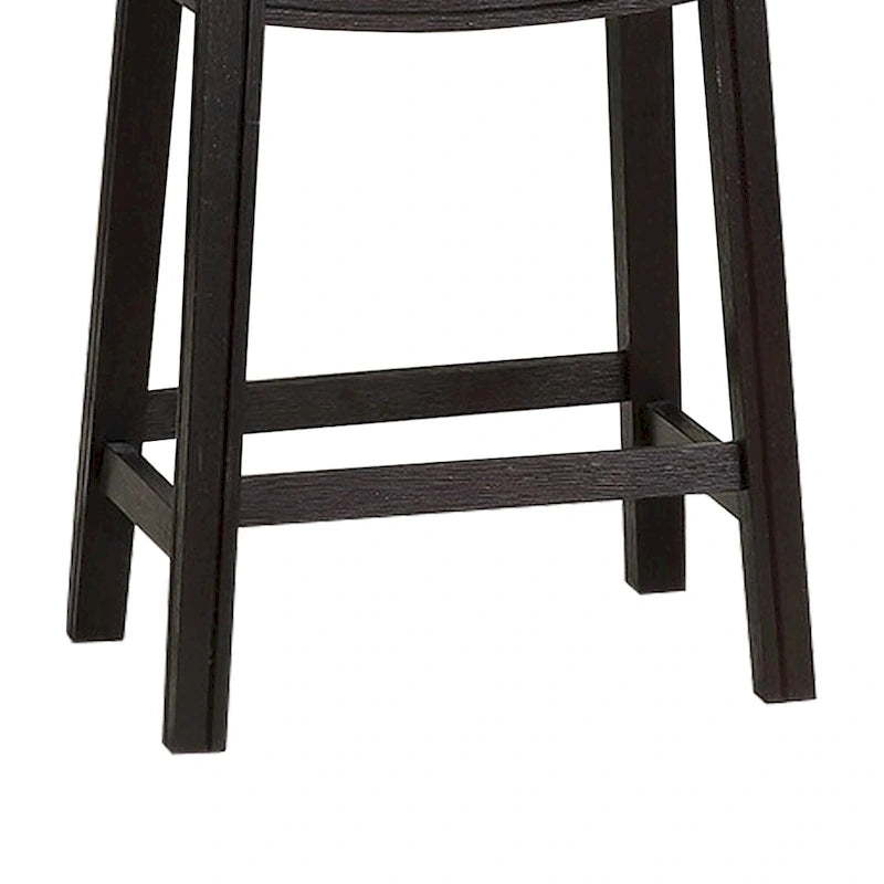 Curved Leatherette Counter Stool with Nailhead Trim, Set of 2, Gray