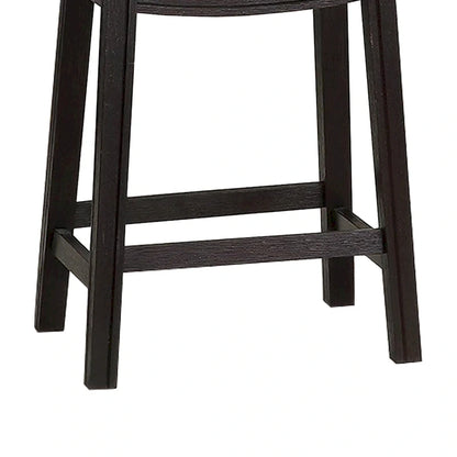 Curved Leatherette Counter Stool with Nailhead Trim, Set of 2, Gray