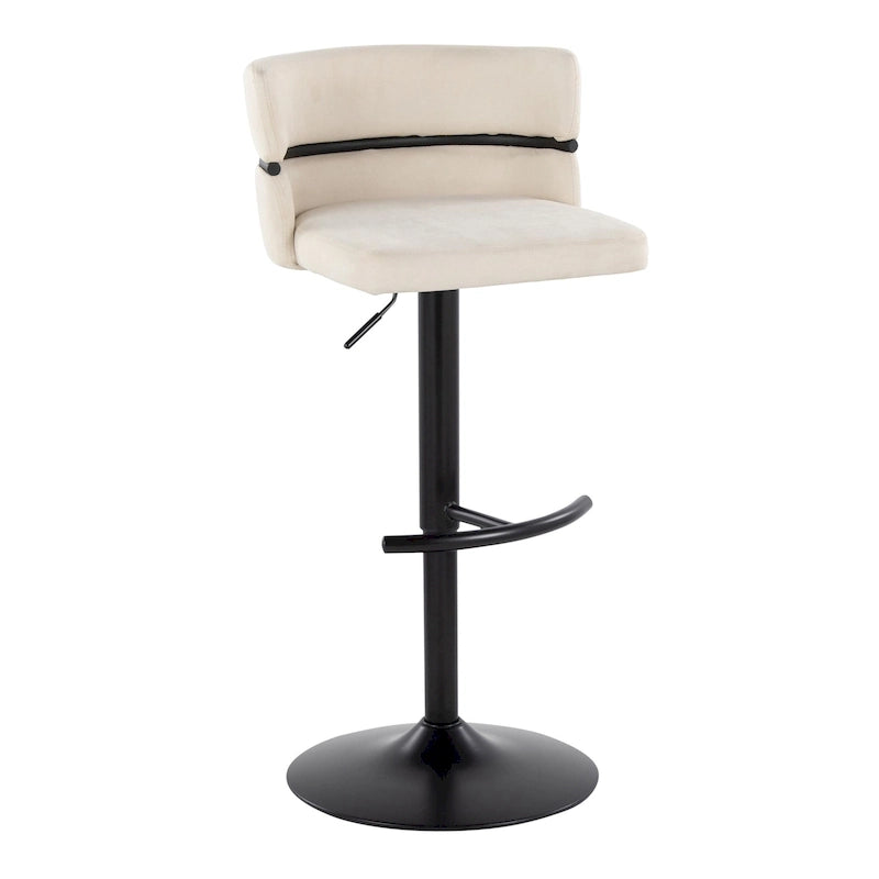 Silver Orchid Lena Adjustable Bar Stool with Rounded T Footrest (Set of 2)