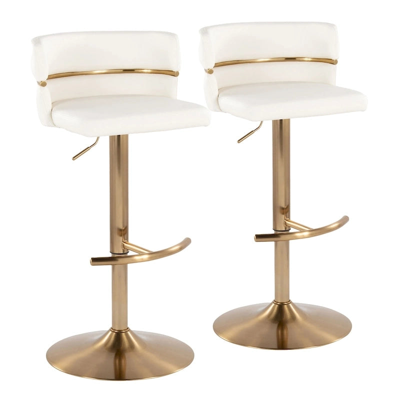 Silver Orchid Lena Adjustable Bar Stool with Rounded T Footrest (Set of 2)