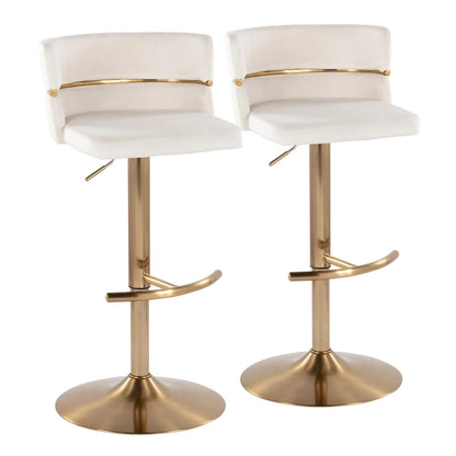 Silver Orchid Lena Adjustable Bar Stool with Rounded T Footrest (Set of 2)