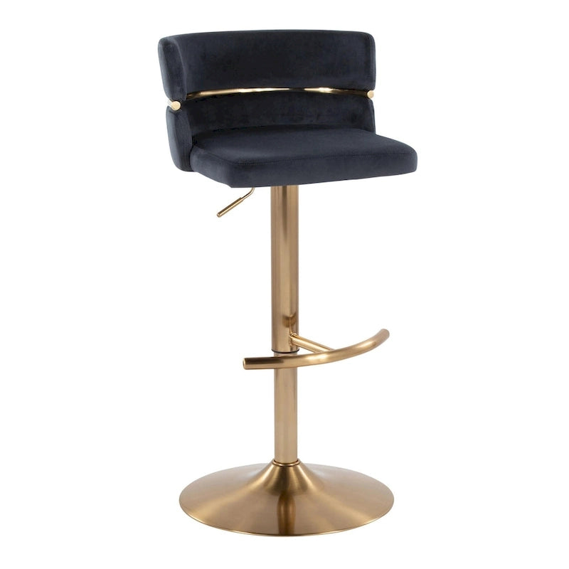Silver Orchid Lena Adjustable Bar Stool with Rounded T Footrest (Set of 2)