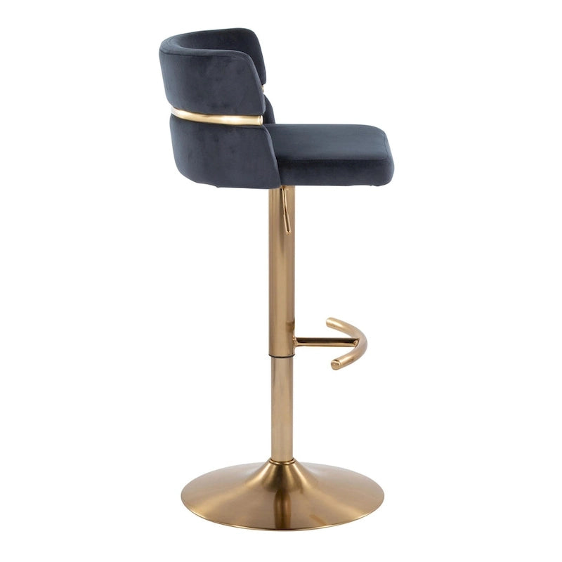 Silver Orchid Lena Adjustable Bar Stool with Rounded T Footrest (Set of 2)