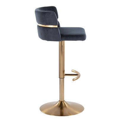 Silver Orchid Lena Adjustable Bar Stool with Rounded T Footrest (Set of 2)
