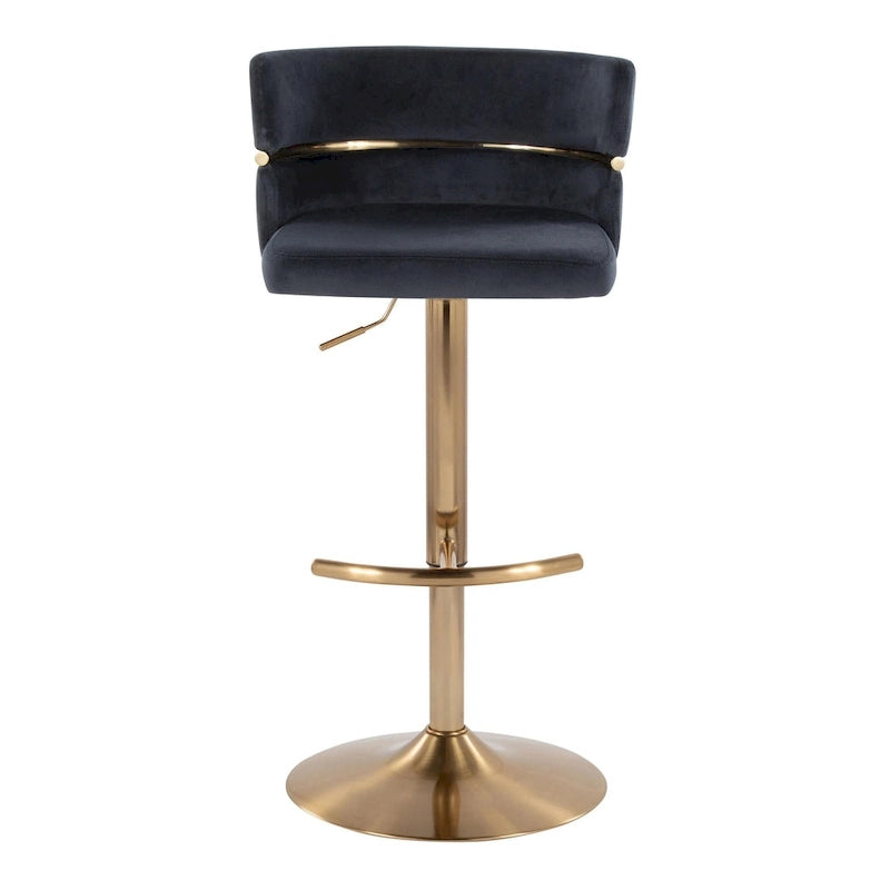 Silver Orchid Lena Adjustable Bar Stool with Rounded T Footrest (Set of 2)