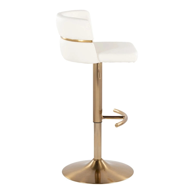 Silver Orchid Lena Adjustable Bar Stool with Rounded T Footrest (Set of 2)