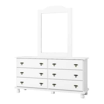 Palace Imports 100% Solid Wood Traditional Kyle 6-Drawer Dresser with Optional Mirror