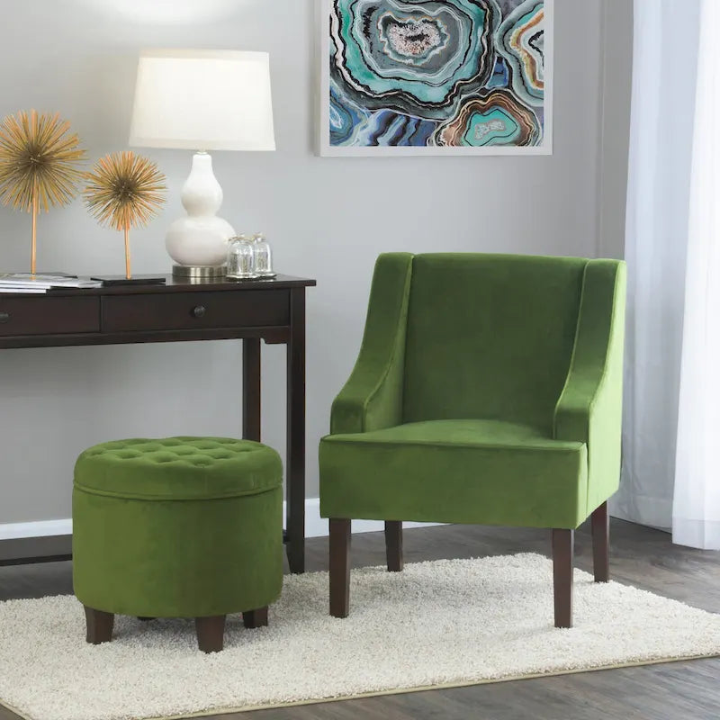 Porch & Den Lyric Velvet Swoop Arm Accent Chair