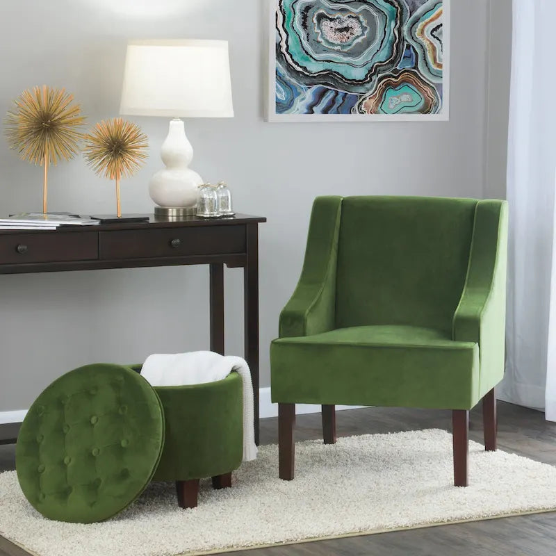 Porch & Den Lyric Velvet Swoop Arm Accent Chair