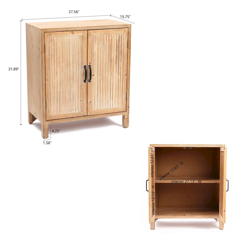 Farmhouse Panel 2-Door Cabinet with Storage, Accent and Storage Cabinet with Shelves for Living Room, Kitchen, Entryway