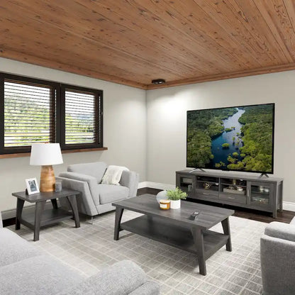 Hollywood Coffee Table with Shelf, Dark Grey