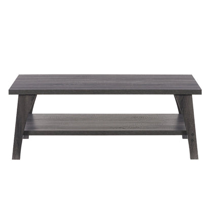 Hollywood Coffee Table with Shelf, Dark Grey