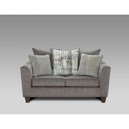 Roundhill Furniture Davoz 2-Piece Living Room Set, Sofa and Loveseat, Tori Slate