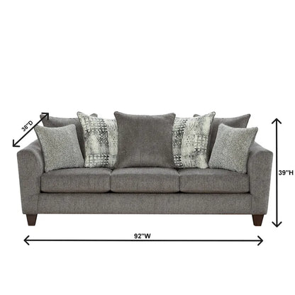 Roundhill Furniture Davoz 2-Piece Living Room Set, Sofa and Loveseat, Tori Slate
