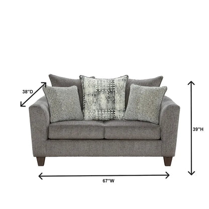 Roundhill Furniture Davoz 2-Piece Living Room Set, Sofa and Loveseat, Tori Slate