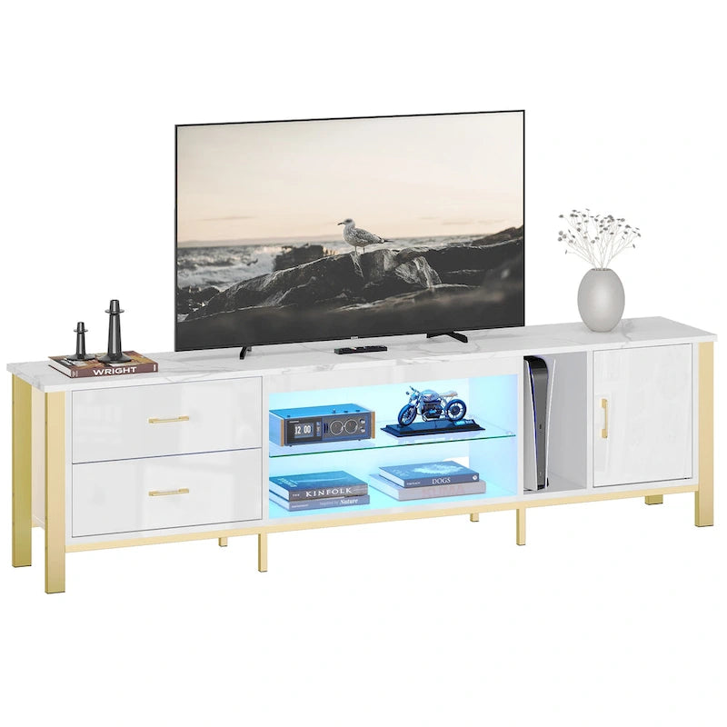 Modern TV Stands for 75/ 80/ 85 inch TV with 2 Drawers - 80 inches