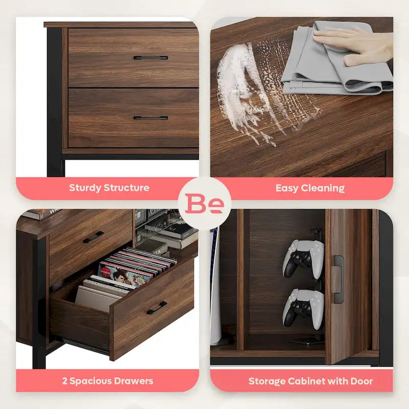 Modern TV Stands for 75/ 80/ 85 inch TV with 2 Drawers - 80 inches