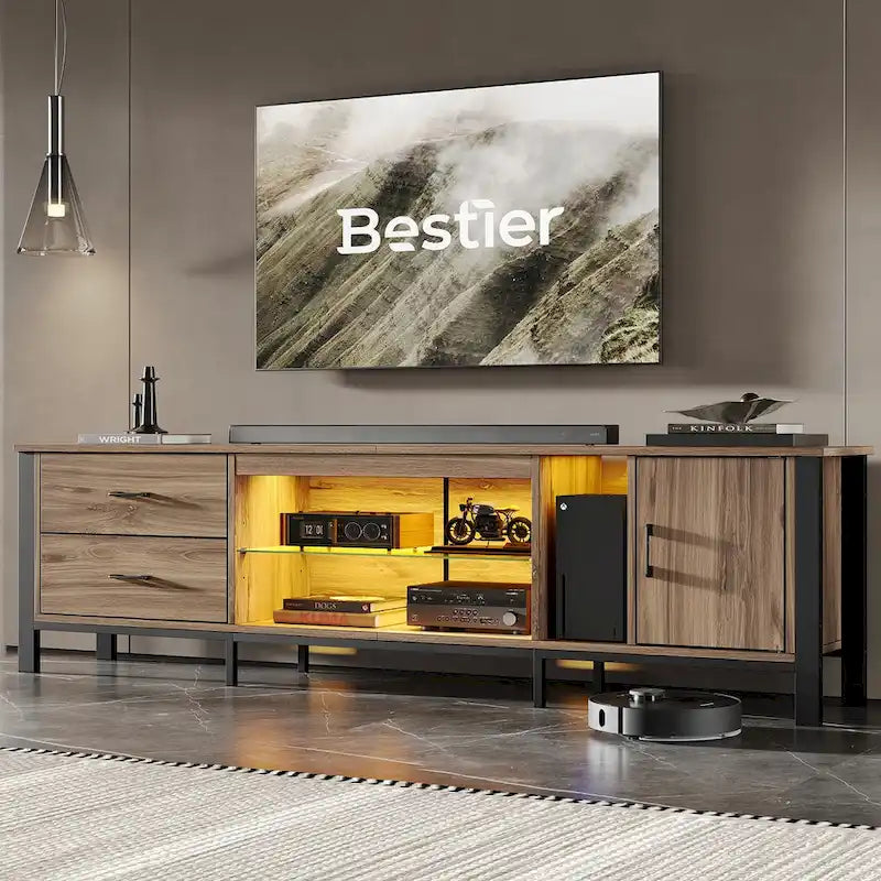 Modern TV Stands for 75/ 80/ 85 inch TV with 2 Drawers - 80 inches