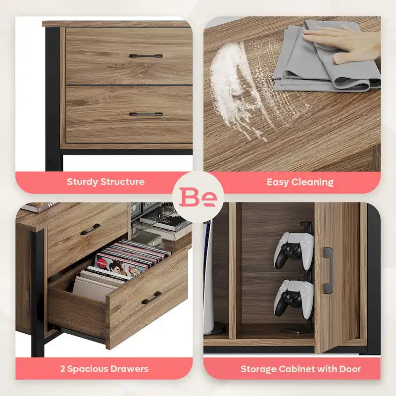 Modern TV Stands for 75/ 80/ 85 inch TV with 2 Drawers - 80 inches