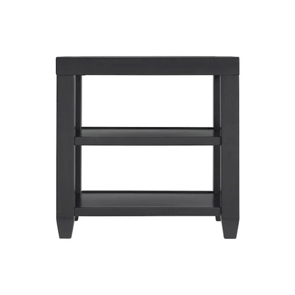 Cordero Wood and Glass Top 16-Inch Wide Chairside End Table with Shelf Storage