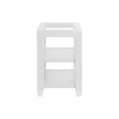Cordero Wood and Glass Top 16-Inch Wide Chairside End Table with Shelf Storage