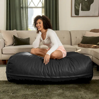 Atrium Collection Lino Ottoman - Oversized Large Couch Ottoman & Lounger - Faux Leather