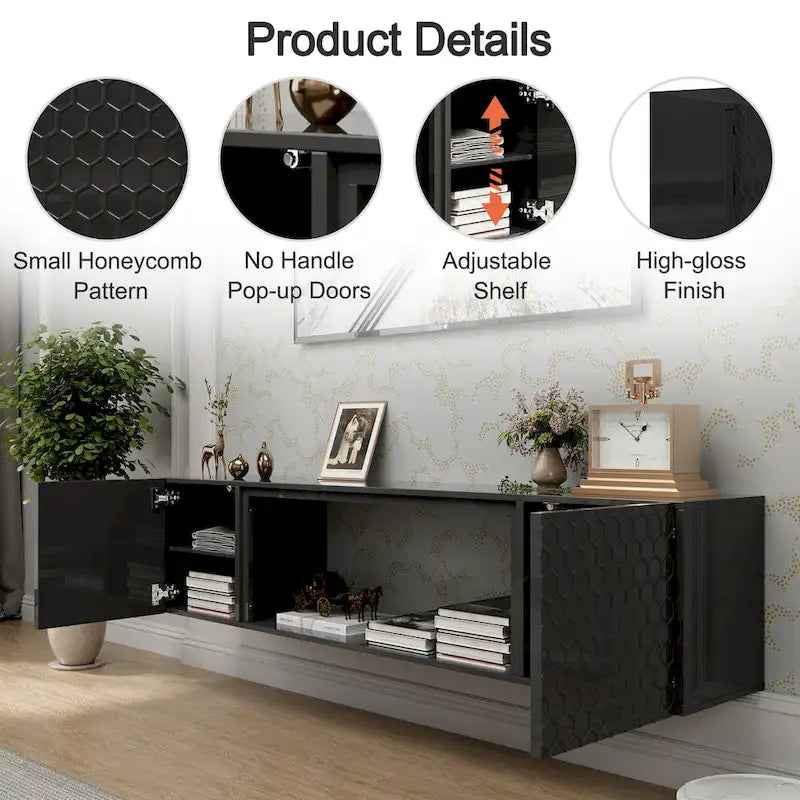 67 Wall Mount Floating TV Stand up to 80 in