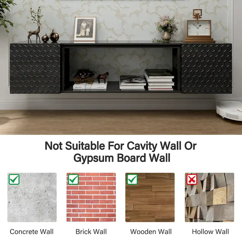 67 Wall Mount Floating TV Stand up to 80 in