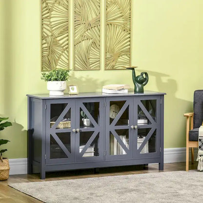 HOMCOM Kitchen Sideboard, Buffet Cabinet with Adjustable Storage Shelf
