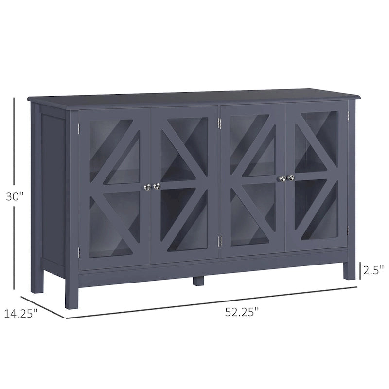 HOMCOM Kitchen Sideboard, Buffet Cabinet with Adjustable Storage Shelf
