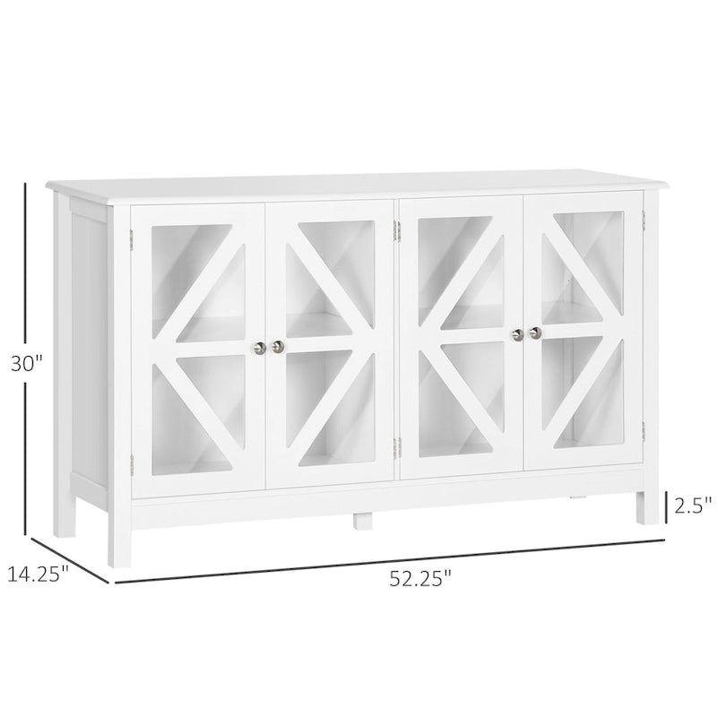 HOMCOM Kitchen Sideboard, Buffet Cabinet with Adjustable Storage Shelf