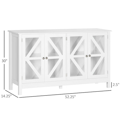 HOMCOM Kitchen Sideboard, Buffet Cabinet with Adjustable Storage Shelf