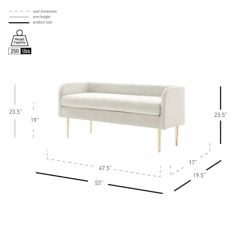 Marsha Velvet Bench
