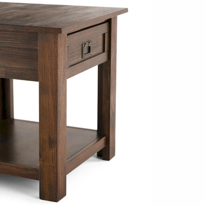 WYNDENHALL Garret SOLID ACACIA WOOD 22 inch Wide Square Rustic End Side Table - 22W x 22 D x 22 H