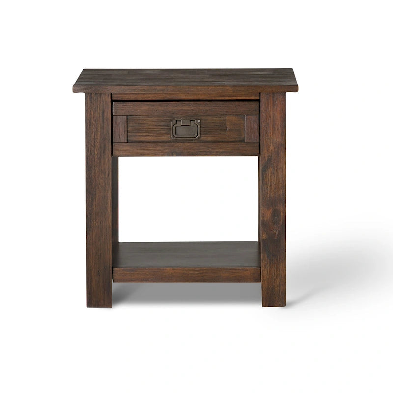 WYNDENHALL Garret SOLID ACACIA WOOD 22 inch Wide Square Rustic End Side Table - 22W x 22 D x 22 H