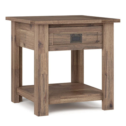 WYNDENHALL Garret SOLID ACACIA WOOD 22 inch Wide Square Rustic End Side Table - 22W x 22 D x 22 H