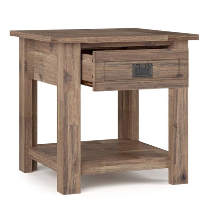 WYNDENHALL Garret SOLID ACACIA WOOD 22 inch Wide Square Rustic End Side Table - 22W x 22 D x 22 H