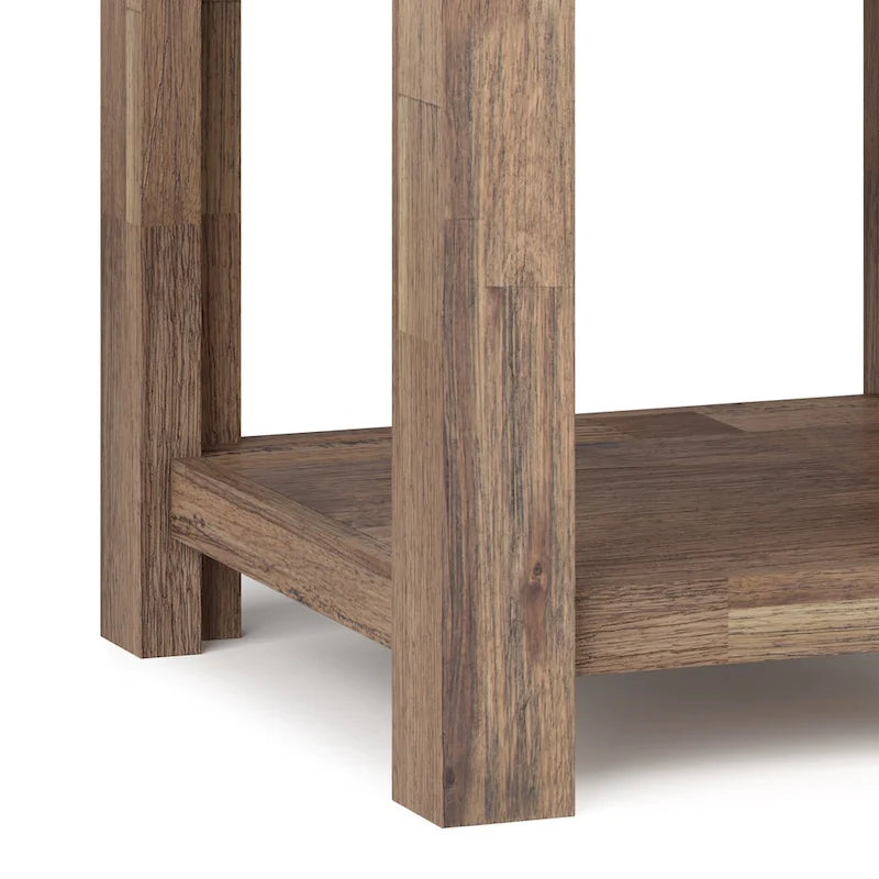 WYNDENHALL Garret SOLID ACACIA WOOD 22 inch Wide Square Rustic End Side Table - 22W x 22 D x 22 H