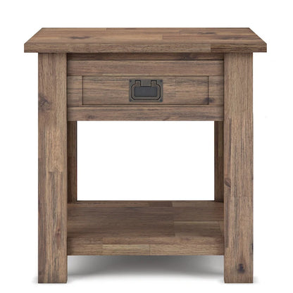 WYNDENHALL Garret SOLID ACACIA WOOD 22 inch Wide Square Rustic End Side Table - 22W x 22 D x 22 H