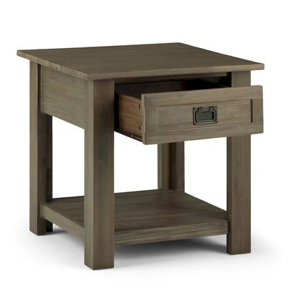 WYNDENHALL Garret SOLID ACACIA WOOD 22 inch Wide Square Rustic End Side Table - 22W x 22 D x 22 H
