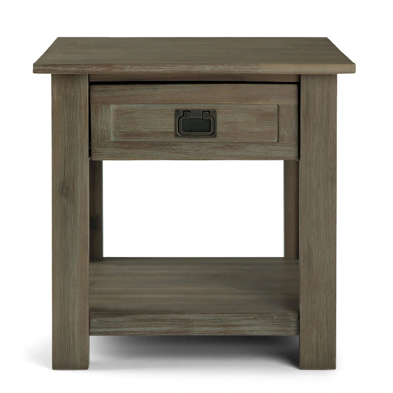 WYNDENHALL Garret SOLID ACACIA WOOD 22 inch Wide Square Rustic End Side Table - 22W x 22 D x 22 H