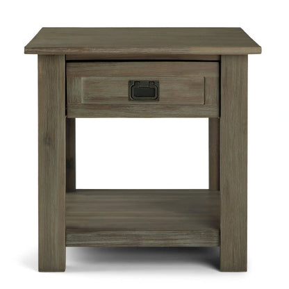 WYNDENHALL Garret SOLID ACACIA WOOD 22 inch Wide Square Rustic End Side Table - 22W x 22 D x 22 H