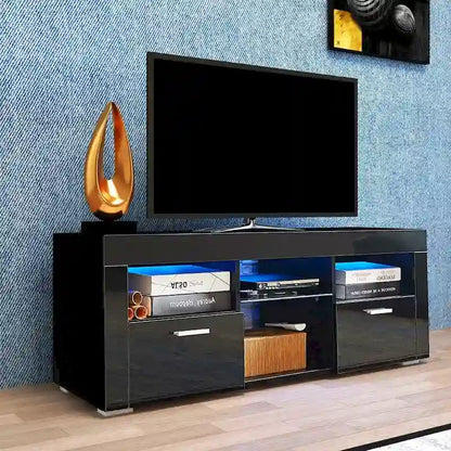 Modern LED TV Stand Media Console with LED lights, High Glossy - 51L*14W*16Hinch