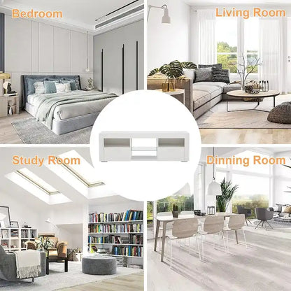 Modern LED TV Stand Media Console with LED lights, High Glossy - 51L*14W*16Hinch