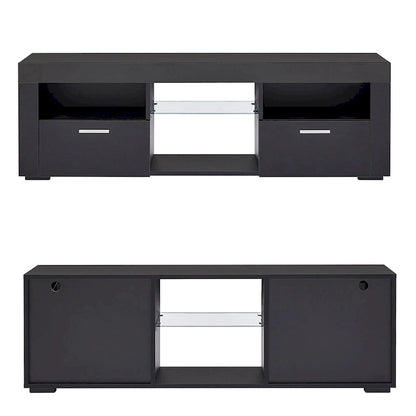 Modern LED TV Stand Media Console with LED lights, High Glossy - 51L*14W*16Hinch