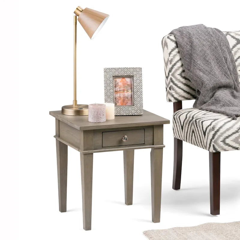 WYNDENHALL Sterling SOLID WOOD 18 inch Wide Square Transitional End Side Table - 18 W x 18 D x 20 H