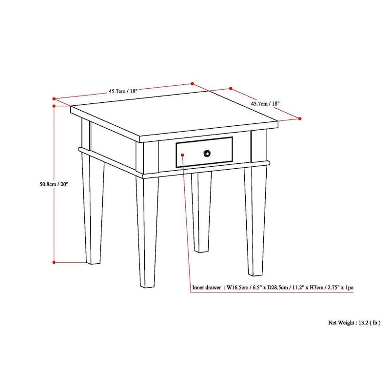 WYNDENHALL Sterling SOLID WOOD 18 inch Wide Square Transitional End Side Table - 18 W x 18 D x 20 H