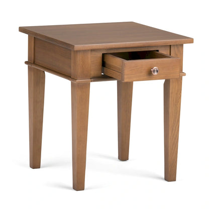 WYNDENHALL Sterling SOLID WOOD 18 inch Wide Square Transitional End Side Table - 18 W x 18 D x 20 H